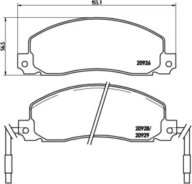 BREMBO Zestaw klocków hamulcowych, hamulce tarczowe P 68 006