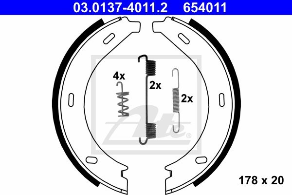 ATE SZCZĘKI HAM 03.0137-4011.2 MERCEDES V200 97-03, V200 CDI, V220 CDI 99-03, V230 TD 96-03, VITO 108CDI 2.2, 110CDI 2.2 99-03 1 03.0137-4011.2