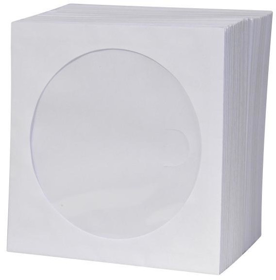 Logo Logo Koperta na 1 szt CD papier biała z okienkiem 100-pack