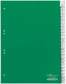 DURABLE Przekładka A4 zielone, zgrzane wymienne indeksy, 1-31