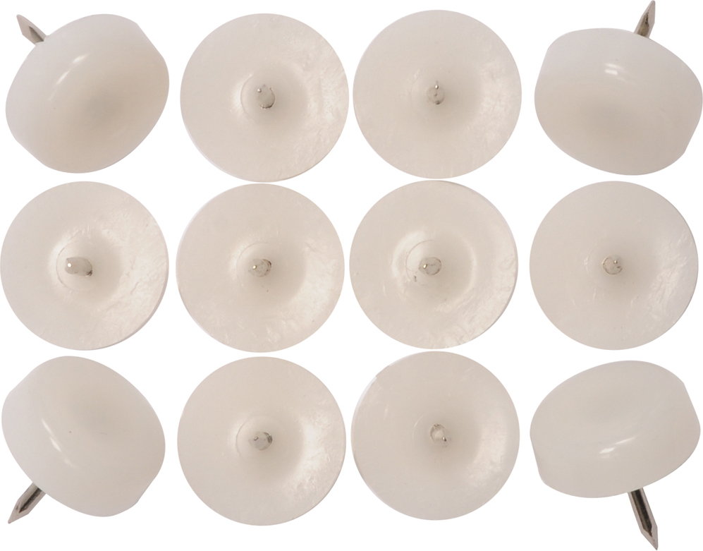 VOREL Podkładki plastik gwóźdź 20mm białe 12szt. 74936