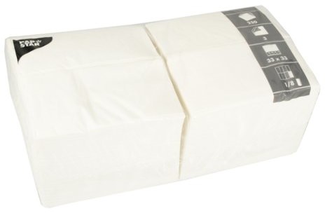 Papstar 14234 250 serwetek, 3-warstwowe składane 1/8, 33 x 33 cm, biały 14234