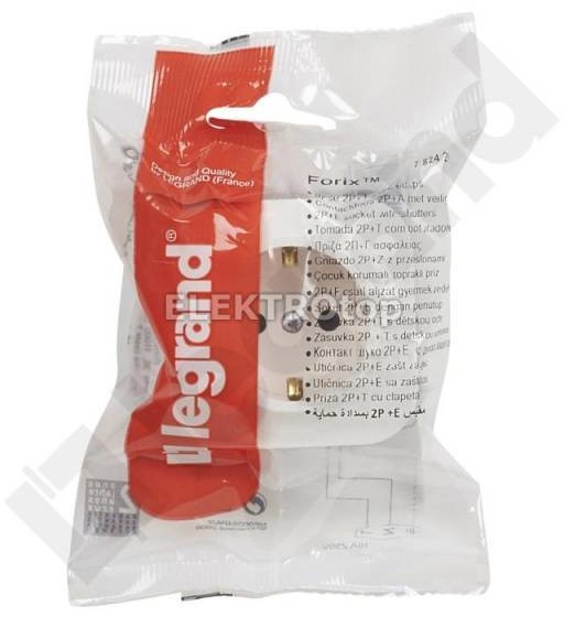 Legrand Gn.2p+z schuko n/t i p20 16a- forix biały 782420