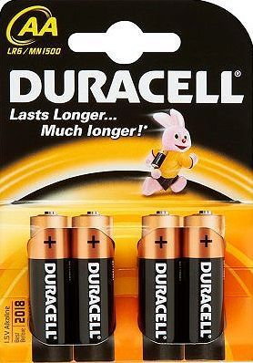 Duracell baterie alkaliczne paluszki AA LR6 1,5V 4szt 5000394076952