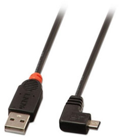 LINDY Lindy 31975 - USB 2.0 Kabel Typ A / Micro-B 90° gewinkelt - 0,5m