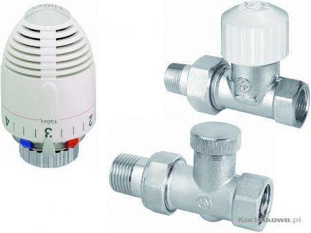 Valvex S.A. Zestaw termostatyczny prosty duży, niklowany 4412500