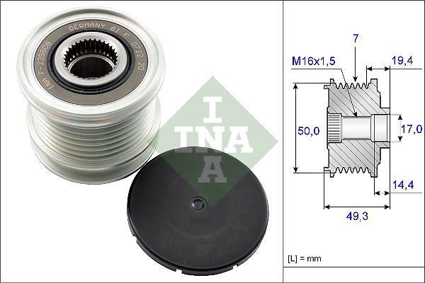 INA Alternator - sprzęgło jednokierunkowe 535 0140 10