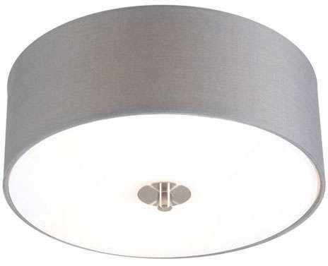 QAZQA Klasyczny plafon szary 30cm - Drum