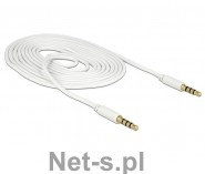 Delock Kabel Stereo Jack 3.5mm 4pin M ->Stereo Jack 3.5mm 4pin M ,2 m, white