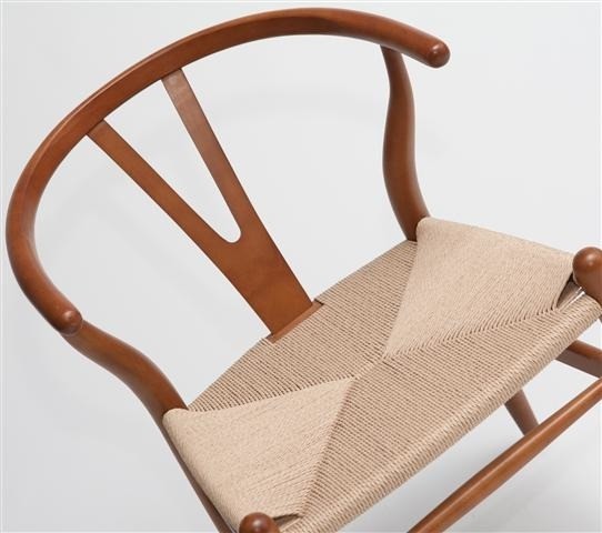 D2.Design Wicker Krzesło inspirowane Wishbone 54x42 cm jasnobrązowe 12783