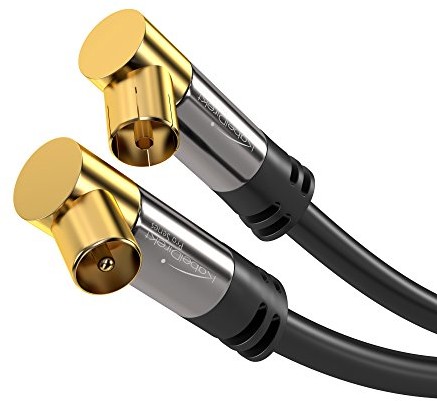 KabelDirekt PRO Series kabel antenowy, długość: 1,5 m, 75 Ohm, HDTV, wtyk i złącze kątowe 90° typu Coax 448