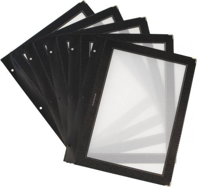 Securit Wkłady Do Karty Menu Wood A5 | Czarne | 5 Sztuk MC-WIA5-BL
