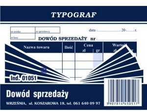 Typograf Druk Dowód sprzedaży - paragon A7 1051 TP030