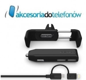Kenu Car Kit Deluxe uchwyt kabel ładowarka 3w1