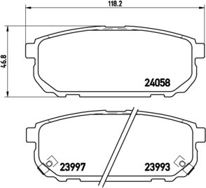 BREMBO Zestaw klocków hamulcowych, hamulce tarczowe P 30 023