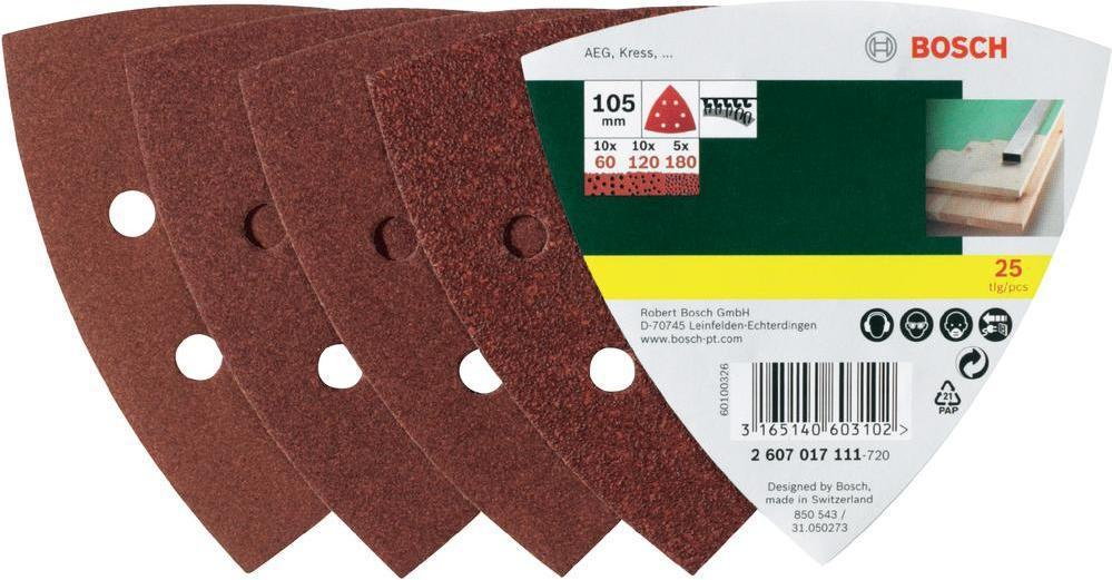 Bosch Tarcza szlifierska delta perforowana ziarnisto: 240 93 mm 25 szt.