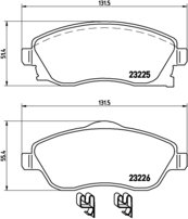 BREMBO Zestaw klocków hamulcowych, hamulce tarczowe P 59 036