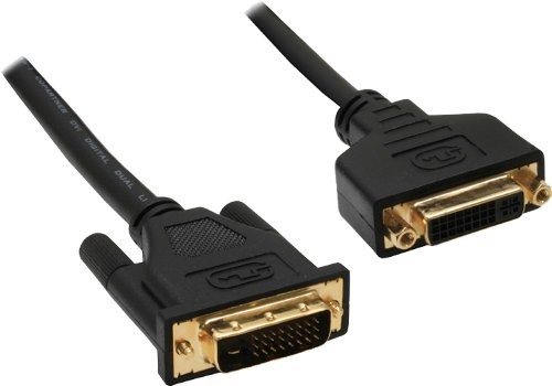 InLine Premium DVI-D kabel przedłużający (24 + 1-biegunowy wtyk do gniazda, 3 m) 1 szt. 4043718123506