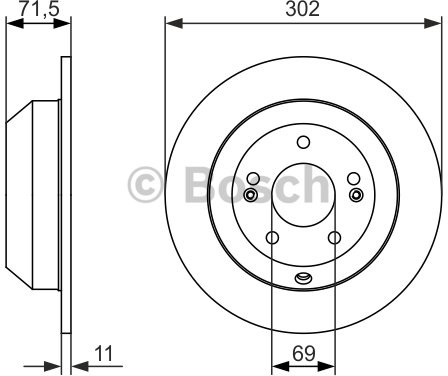 BOSCH Tarcza hamulcowa tylna, 0 986 479 081  0986479081