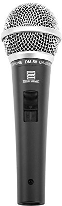 Pronomic Zacisk do pronomic DM-58 dynamiczny mikrofon z śpiewu z przełącznikiem (w zestawie, do języka, wokal i instrumentów, kierunkowa charakterystyka: Super nerki, pasmo częstotliwości: 70  HZ) 00030707