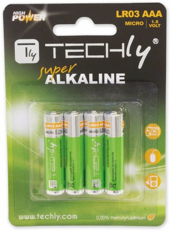 Techly Baterie alkaliczne 1.5V AAA LR03 4 sztuki - 307001