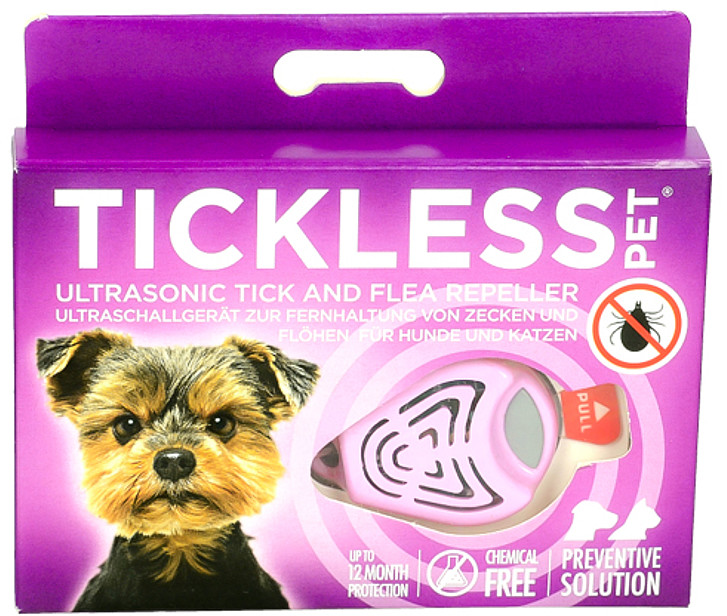 Olan Tech Odstraszacz kleszczy i pcheł dla psów. Tickless Pet na kleszcze dla psa różowy.