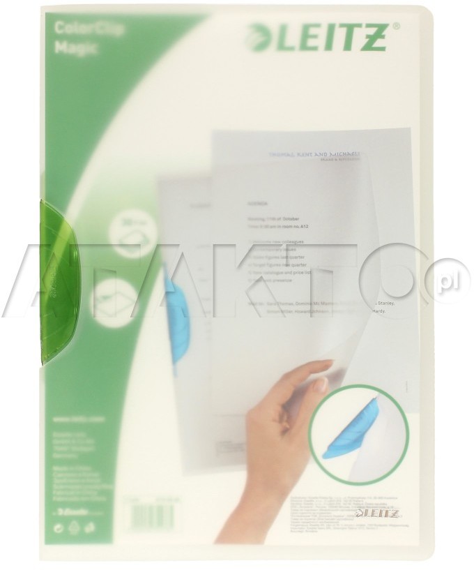Leitz Skoroszyt klips A4 zielony Magic LE5366