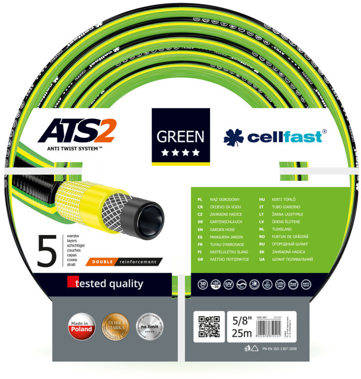 Cellfast Wąż ogrodowy Green ATS 4 warstwy 5/8 x 25m marki 15-110