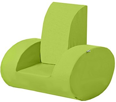 Hoppekids HOPPE Kids Space pianki krzesło z podłokietnikami wyściełane Ellipse, 100% bawełna, certyfikat Ökotex, materiału, Lime, 60 x 35 x 58 cm Space Schaumstuhl Ellipse
