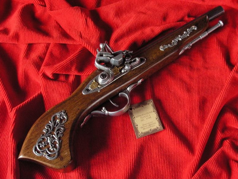 WŁOCHY HISTORYCZNY NIEMIECKI PISTOLET SKAŁKA