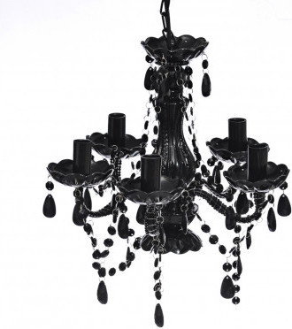 Żyrandol, 5 żarówek, Czarny