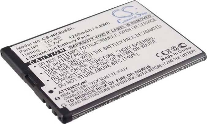 Cameron Sino Nokia 808 PureView / BV-4D 1250mAh 4.63Wh Li-Ion 3.7V CS-NK808SL