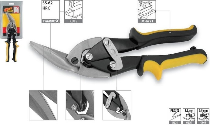 Modeco nożyce przegubowe do cięcia blachy - proste, 250 mm, MN-63-213