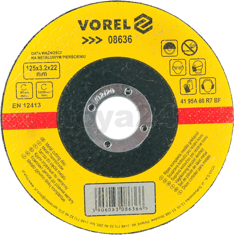 Vorel Tarcza do cięcia metalu 125x3,2x22 08636
