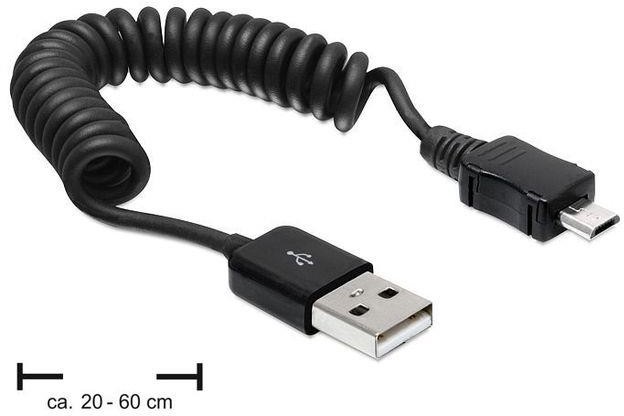 Delock Kabel Kabel USB 20cm-60cm spiralny (83162)