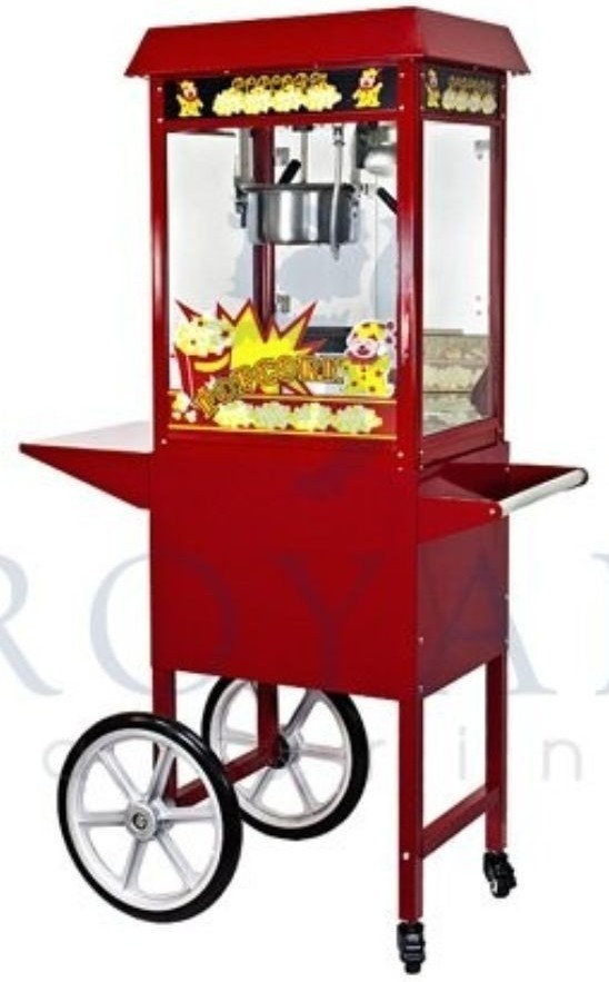 Royal Catering 456 45643432 Maszyna do popcornu z wózkiem RCPW-16