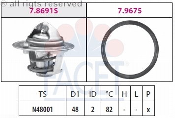 FACET Termostat, żrodek chłodzący 7.8692