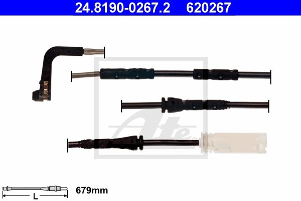 ATE CZUJNIK KLOCKÓW HAM  24.8190-0267.2 BMW E81 116I, 118I, 120I, 07-, 130I 05-, E90 316I 06-, 318I 07-