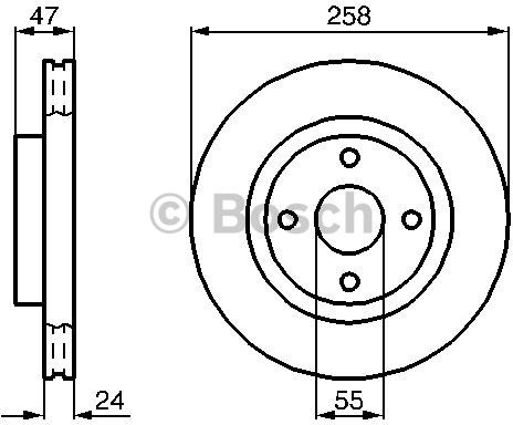 BOSCH Tarcza hamulcowa przednia, 0 986 478 989  0986478989