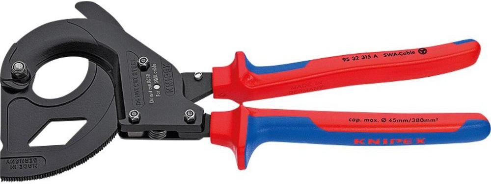 Knipex Obcinarki zapadkowe do kabli 95 32 315 A 45 mm 380 mm Odpowiedni do Kabli zbrojonych