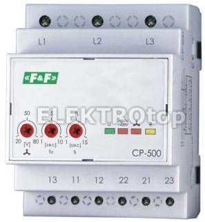 F&F Przekaźnik napięciowy trójfazowy CP-500, Un=3x500V bez N