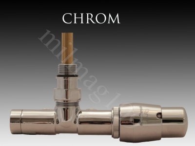 Mera Term Zawór termostatyczny kątowy z rurką zanurzeniową UNICO prawy CHROM