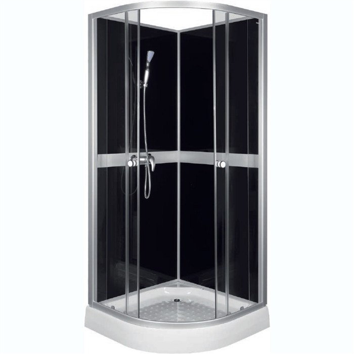 Novoterm Kerra Classic Black 80x80 profil satyna szkło transparentne/czarne + brodzik