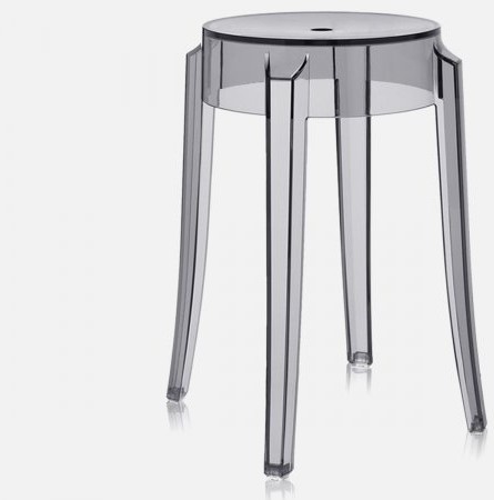 Kartell Taboret Charles Ghost transparentny przydymiony - 4897-P9