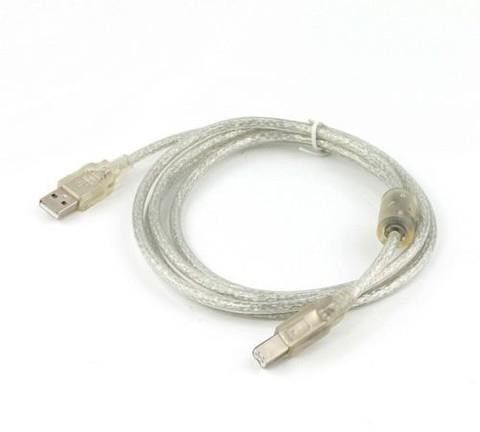 Gembird Kabel USB AM-BM USB 2.0 +ferryt 4,5m przezroczysty CCF-USB2-AMBM-TR-15