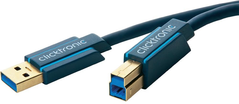 Clicktronic Kabel USB 3.0 70092 [1x Złącze męskie USB 3.0 A 1x Złącze męskie USB 3.0 B] 1.80 m niebieski