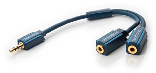 Clicktronic ClickTronic Casual Duo Adapter (3,5 mm wtyk Jack/2 X 3,5 MM wtyczka jack złącze MP3 Sound, 0,1 m) 70491-GB