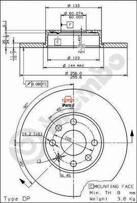 BREMBO Tarcza hamulcowa 08.7637.10