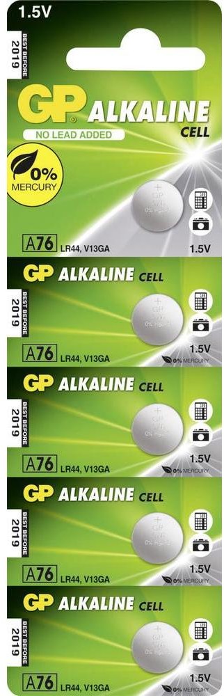GP Batteries Ogniwo guzikowe LR 44 Alkaliczno-manganowe Batteries 110 mAh 1.5 V 5 szt