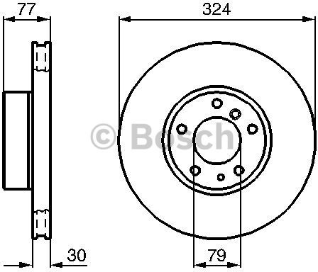 BOSCH Tarcza hamulcowa przednia, 0 986 479 116  0986479116
